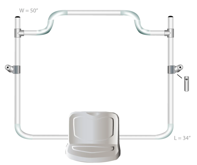 RMR 1-Bay Frame with Low-Back Seat 34"L x 50"W