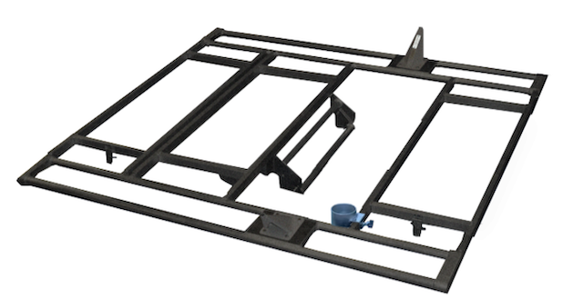 Recretec Deluxe Cargo Double Rail Frame, adj foot bar, Powdercoated 82"L x 74"