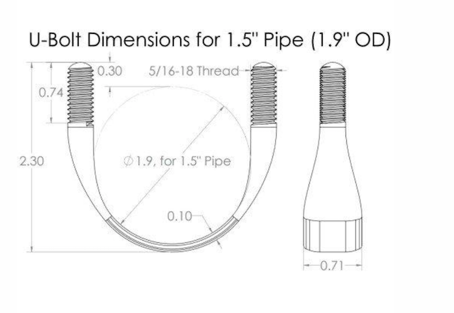 Better Mounts U-Bolt with Nuts